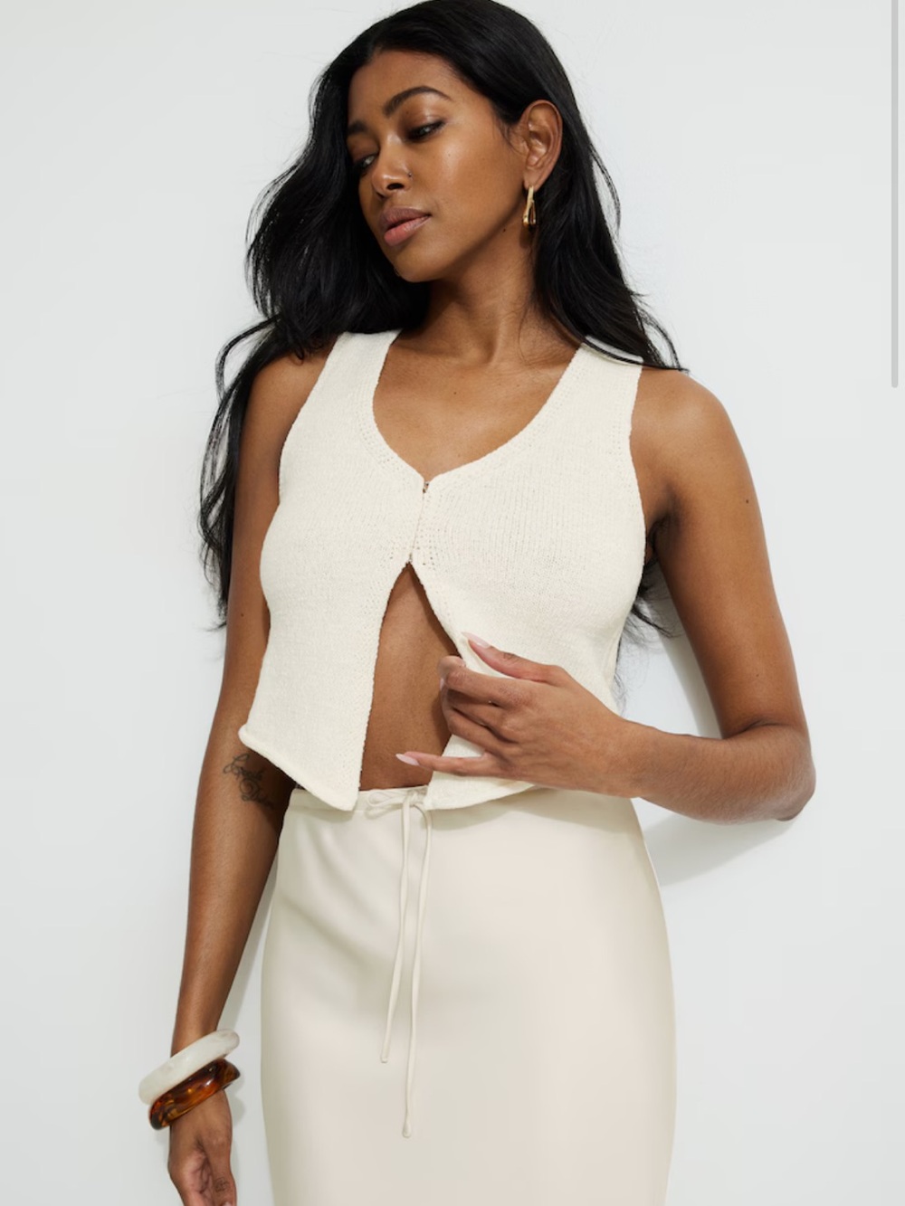 Dynamite Cream Knit Vest